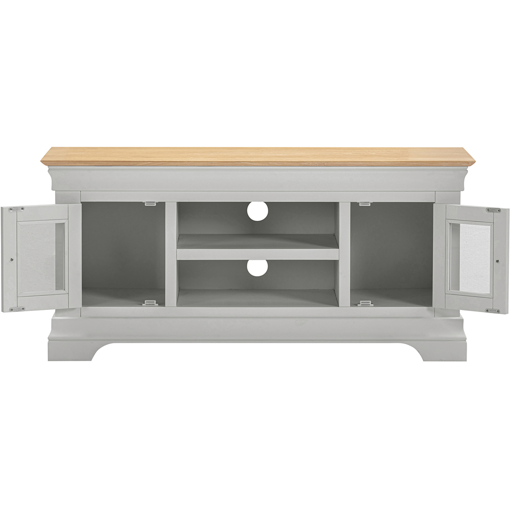 Seconique Bordeaux Pebble Grey and Oak Small TV Stand Image 5