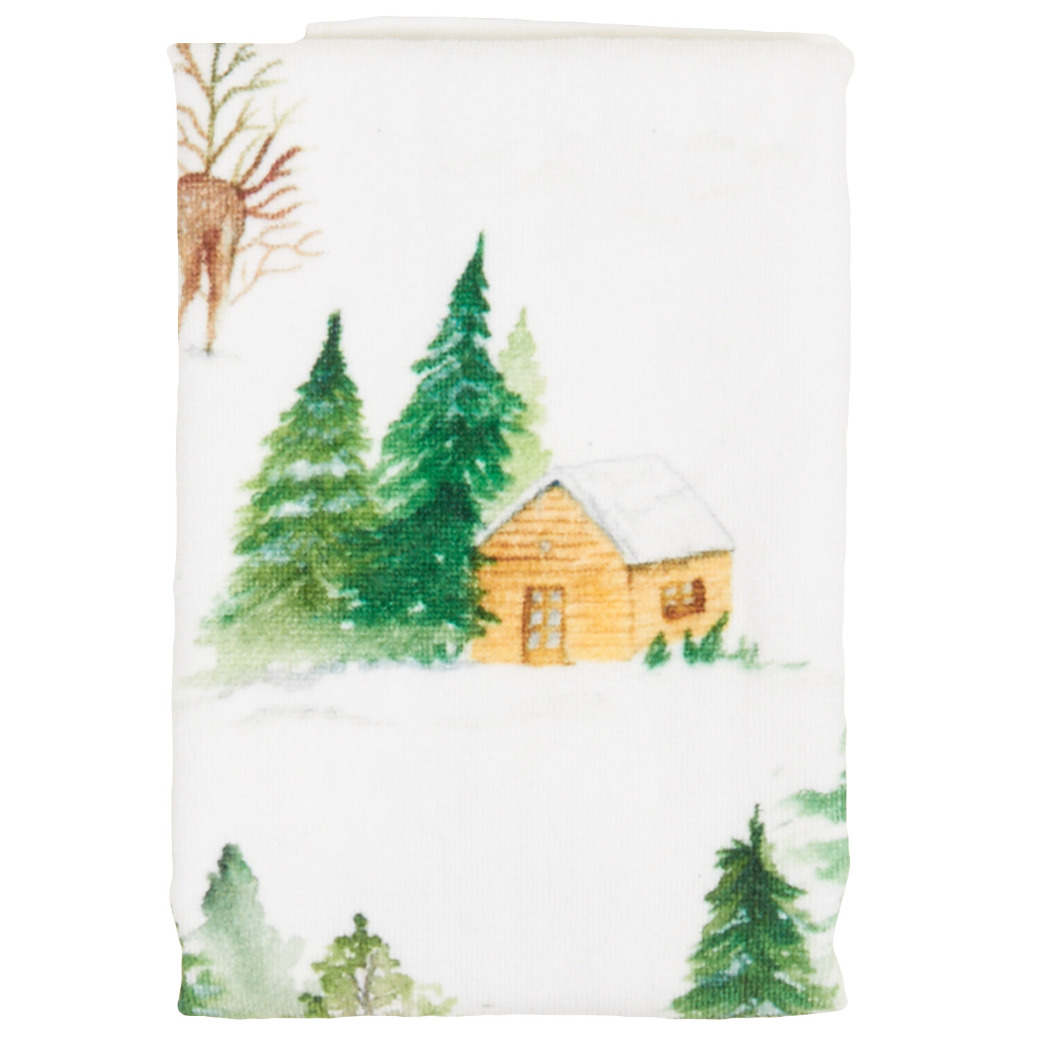 Snowy Cabin Hand Towel - Multicolour Image 2