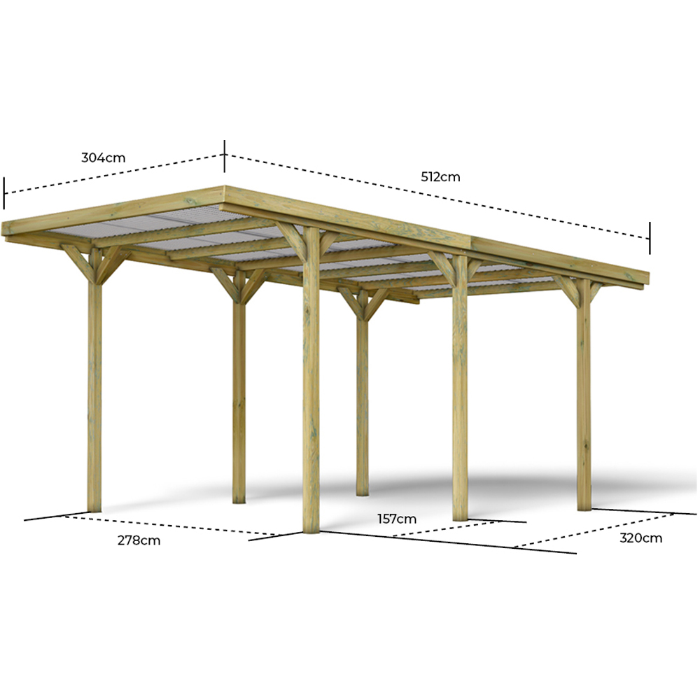 Cerland Jean Wooden Carport 9.8 x 16.4ft Image 6