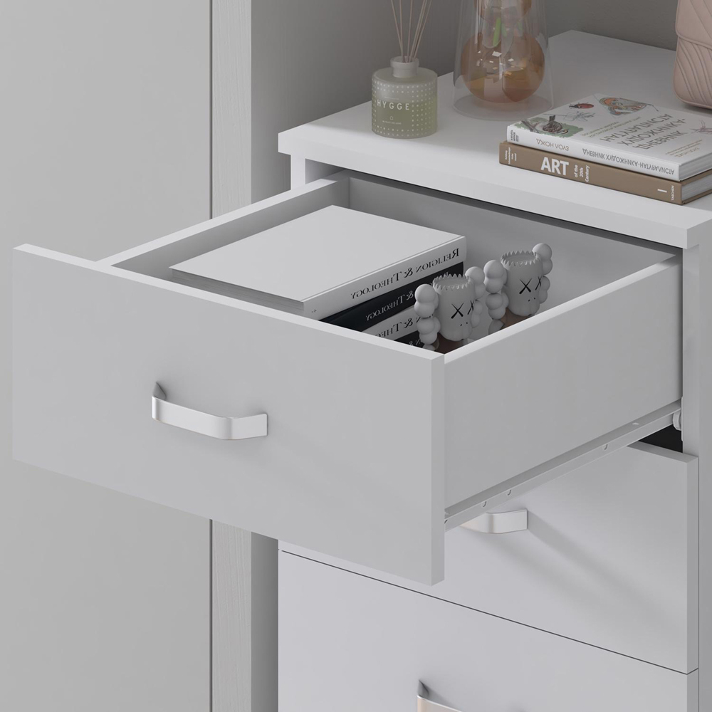 FWStyle Tunis Matt White 5 Drawer Slim Chest Image 4
