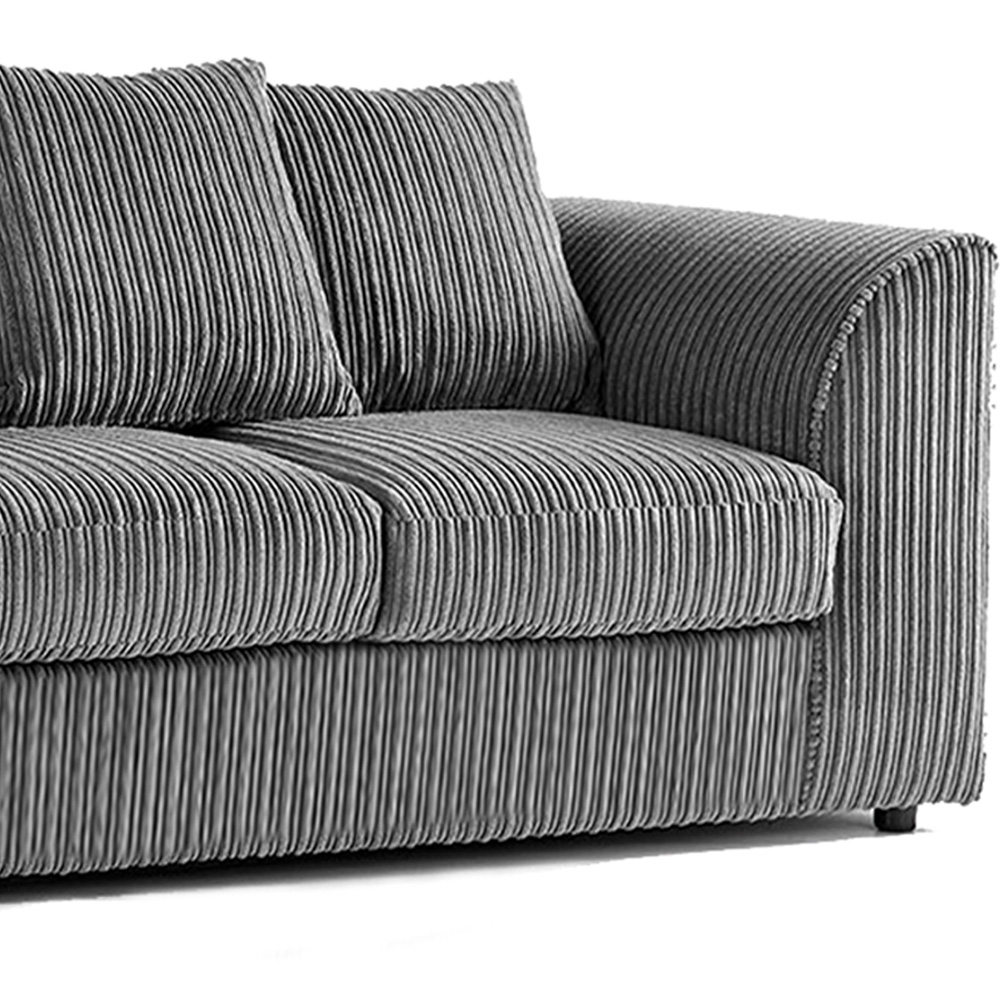 Luxor 6 Seater Grey Jumbo Cord Scatter Back Sofa Suite Image 3