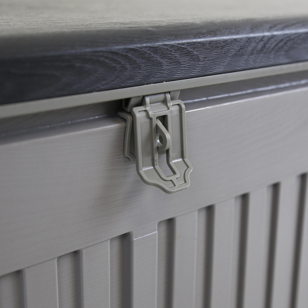 Charles Bentley 390L Grey and Black Large Outdoor Plastic Storage Box Image 5