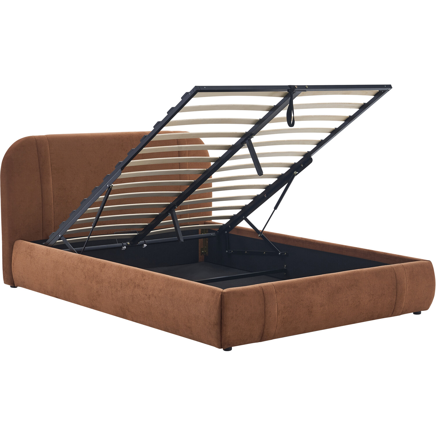 Rhea Ottoman Bed Brown King Image 13