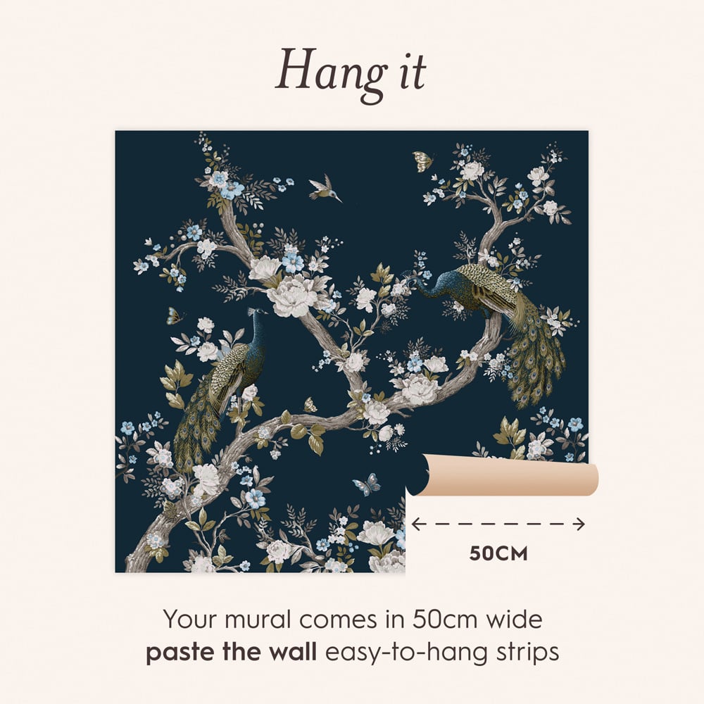 Laura Ashley Belvedere White Midnight Mural Wallpaper Image 4