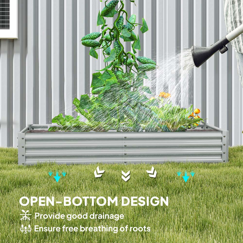Outsunny Silver Galvanised Raised Garden Bed Image 6