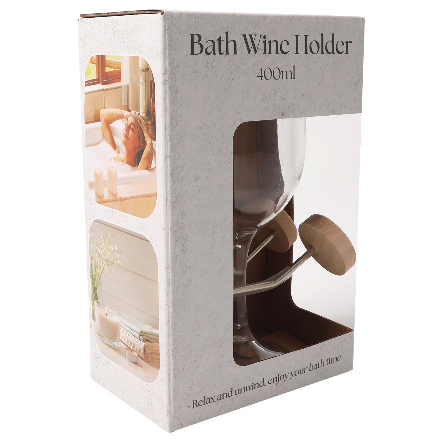 Bath Wine Holder 400ml - Wood Image 3