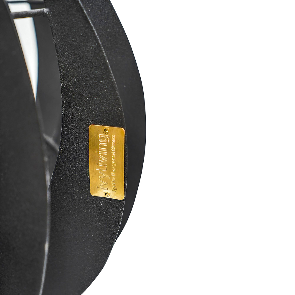 Ivyline Solis Matt Black Fire Pit 30 x 50cm Image 4