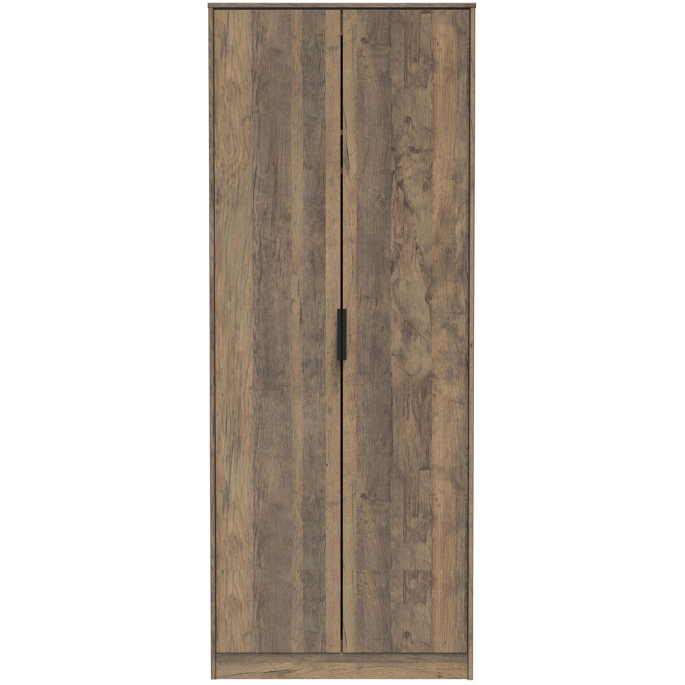 Crowndale Hong Kong Ready Assembled 2 Door Vintage Oak Tall Wardrobe Image 3