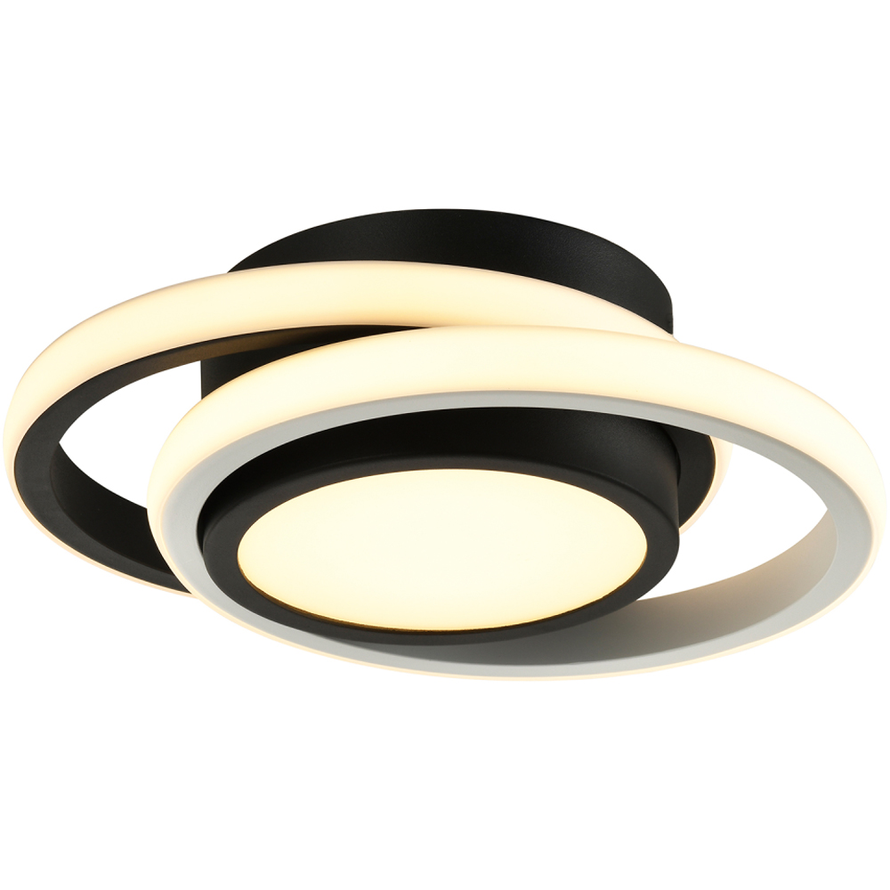 Happy Homewares Black and White LED Ceiling Light with Central Downlighter Image 6