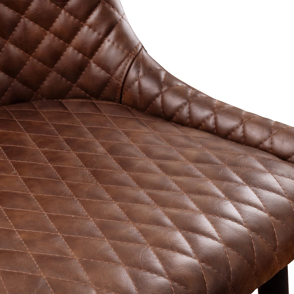 Julian Bowen Luxe Brown Faux Leather Bar Stool Image 5