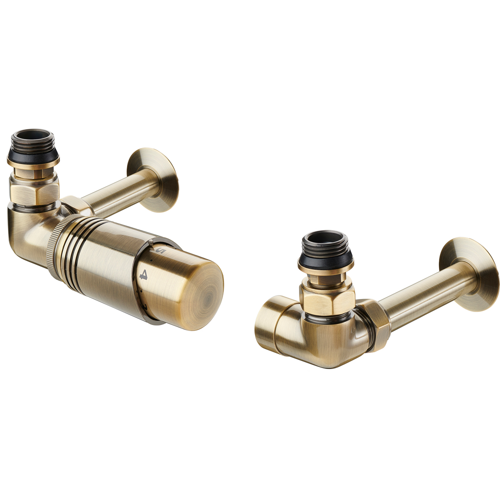 Terma Antique Brass Pipe Sleeving and Metal Collar Set 130mm Image 2