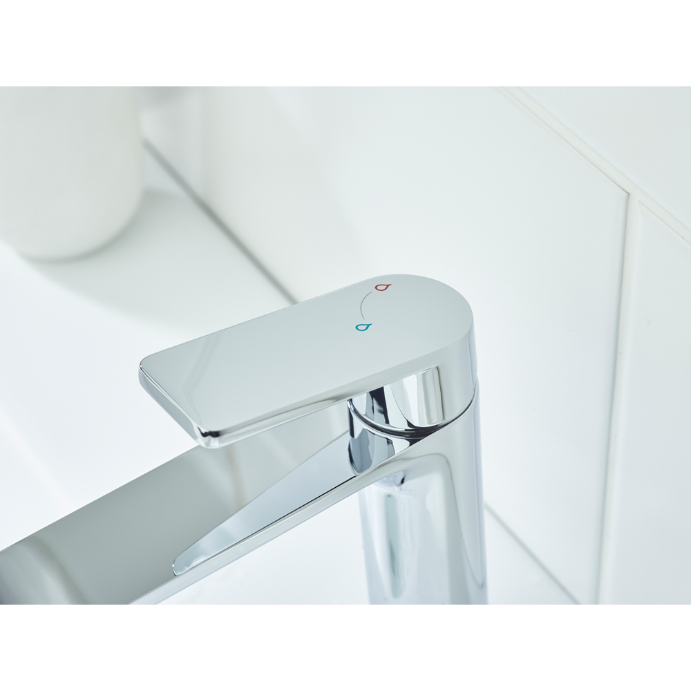 Bristan Frammento Chrome Cool Start Basin Mixer with Clicker Waste Image 3