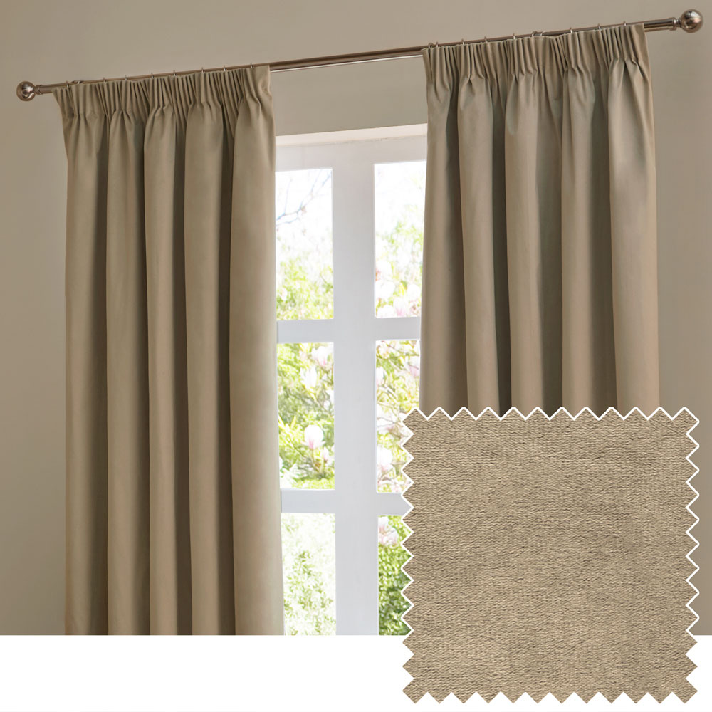 Furn The Ultimate Mocha Velvet Fully Lined Pencil Pleat Curtains 229 x 229cm Image 6