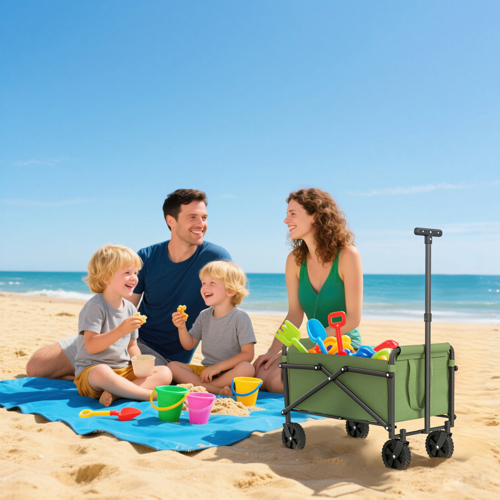 Outsunny 41L Green Heavy Duty Folding Garden Trolley Image 3