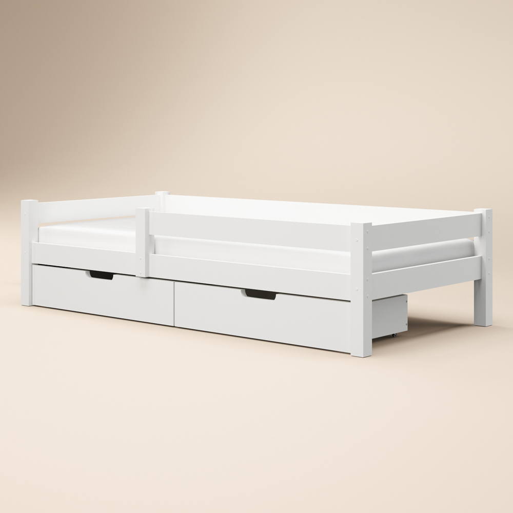 Flair Milo Single White 2 Drawer Wooden Storage Bed Frame Image 2