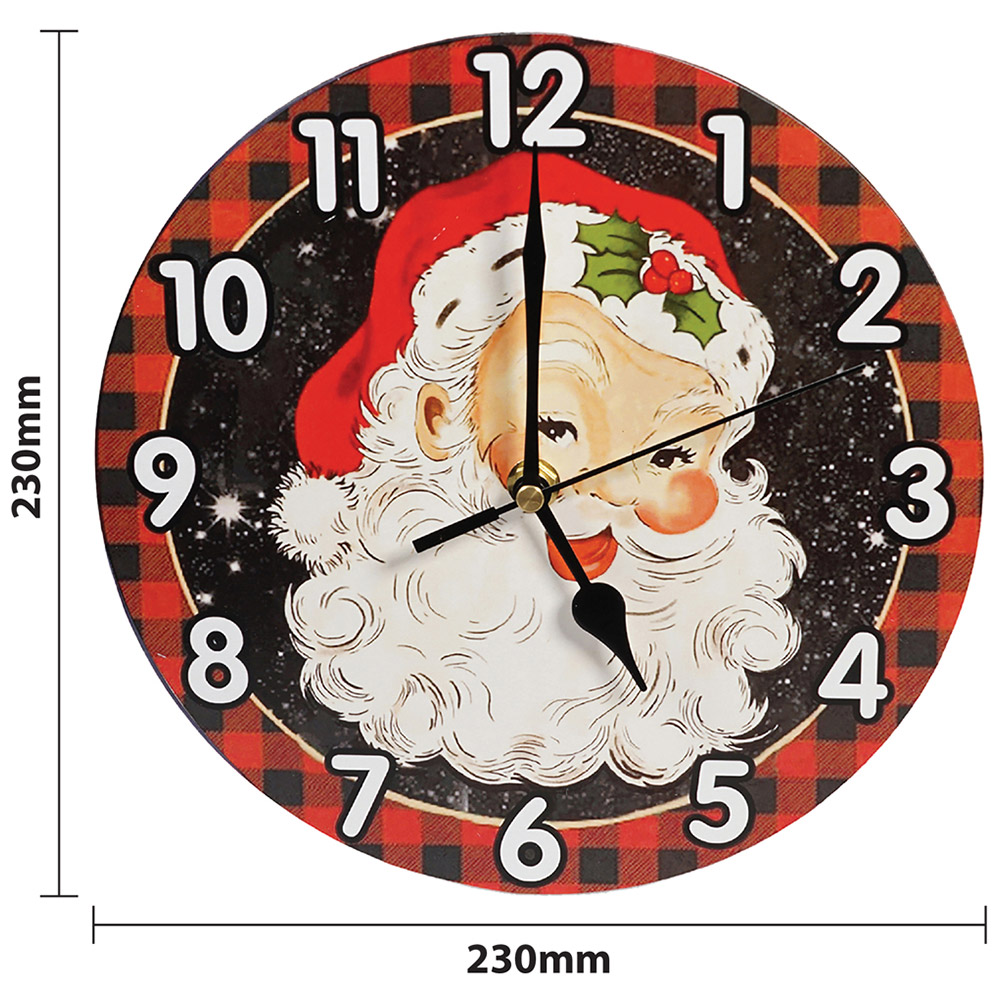 Xmas Haus Christmas Santa Round Wall Clock 23cm Image 4
