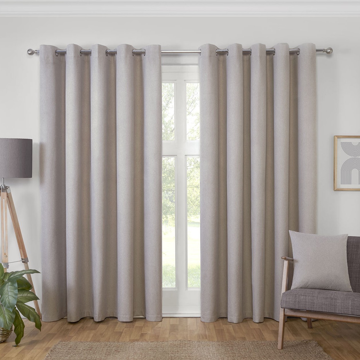 Linden Blackout Curtain - Stone / 183cm / 168cm Image 1
