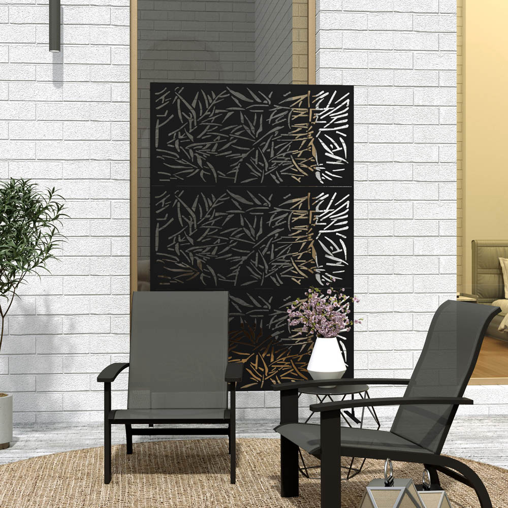Outsunny Bamboo Black Outdoor Divider Privacy Panel with Stand Image 5