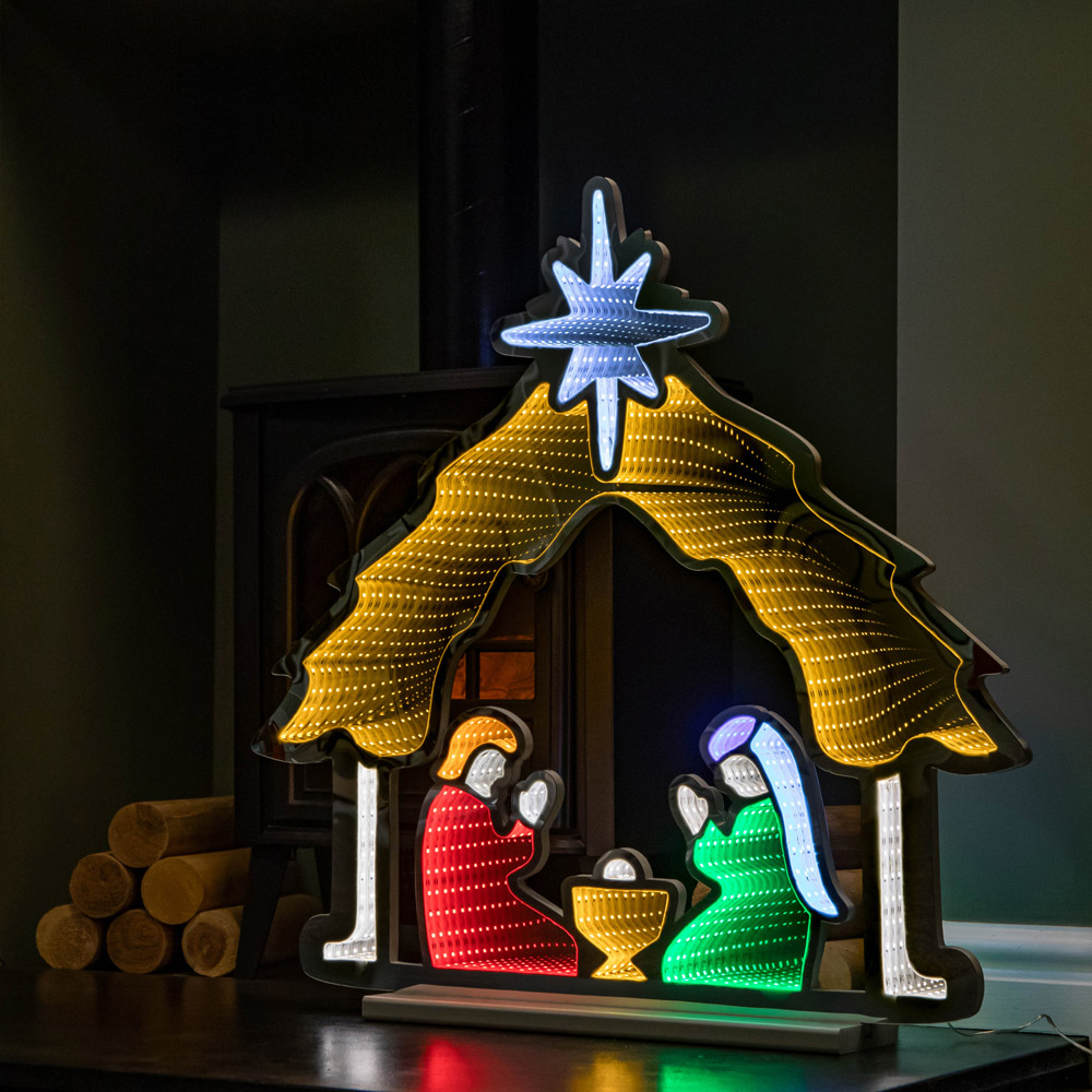Samuel Alexander Multicolour LED Light Up Nativity Scene Infinity Christmas Decoration 65cm Image 7
