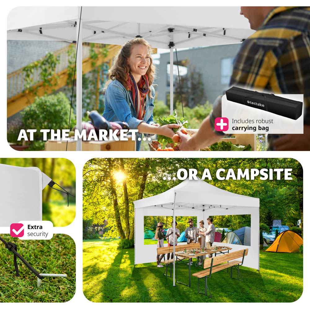 tectake Olivia 3 x 3m White Aluminium Frame Gazebo Image 7