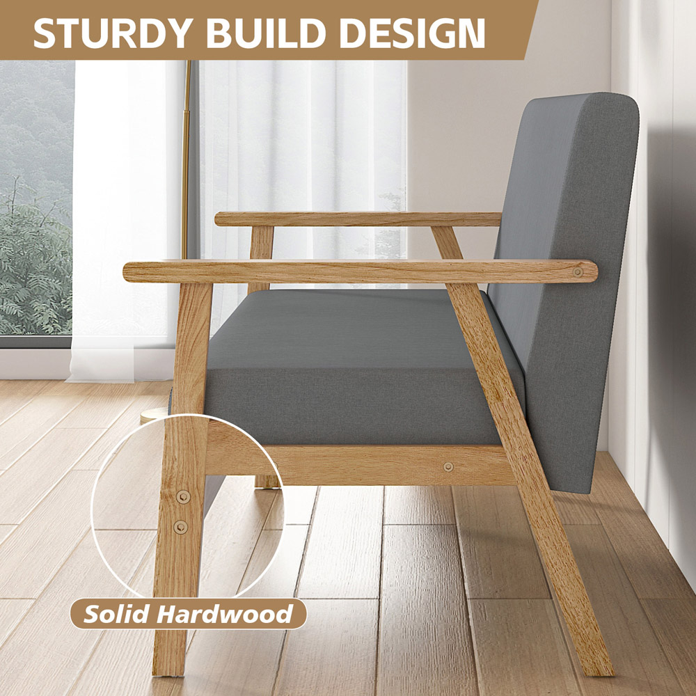 Grey Country Padded Armchair Image 5