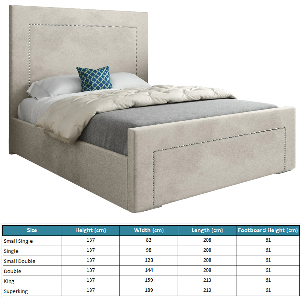 Lucca Silver Small Single Velvet Upholstered Bed Frame with High Headboard Image 7