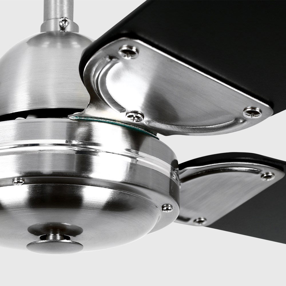 ValueLights Magnum Brushed Chrome and Black Reversible Ceiling Fan with Remote Control 42 inch Image 4