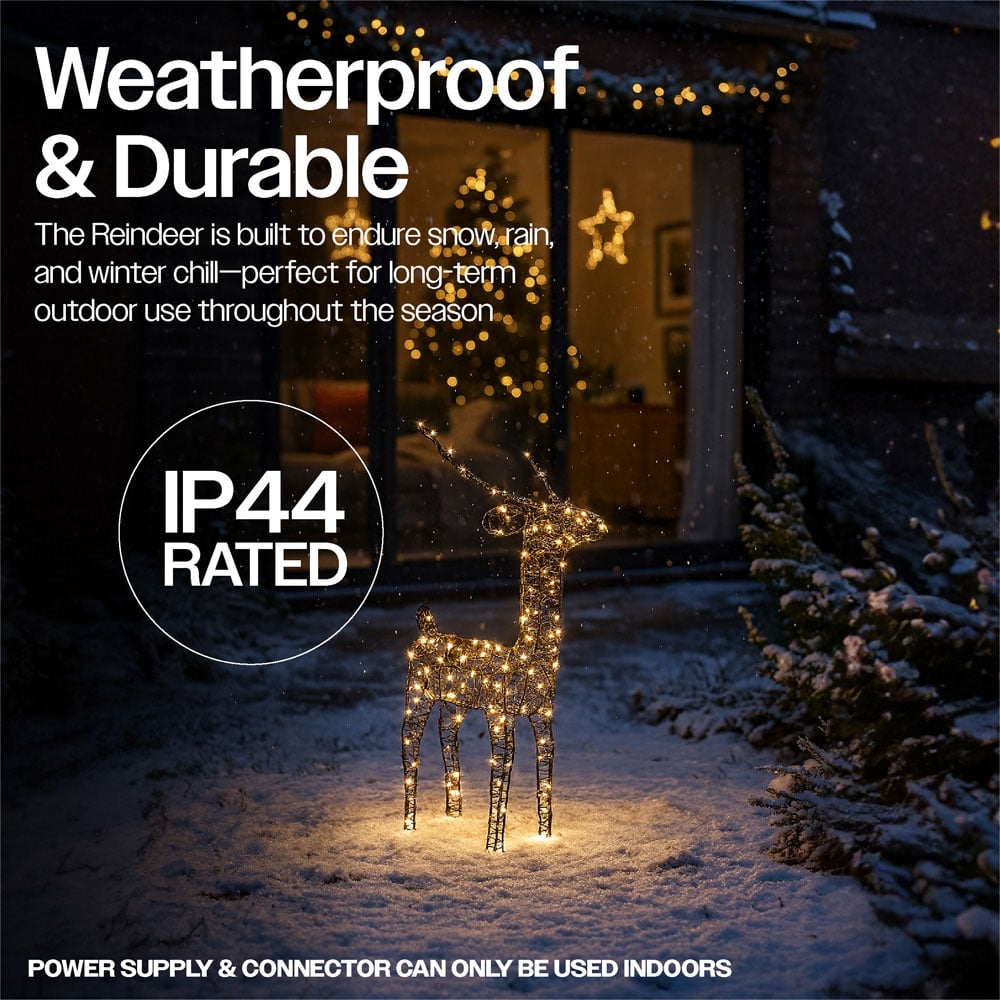 Xmas Haus Black 200 Warm White Micro LED Deer Christmas Decoration 2ft Image 5