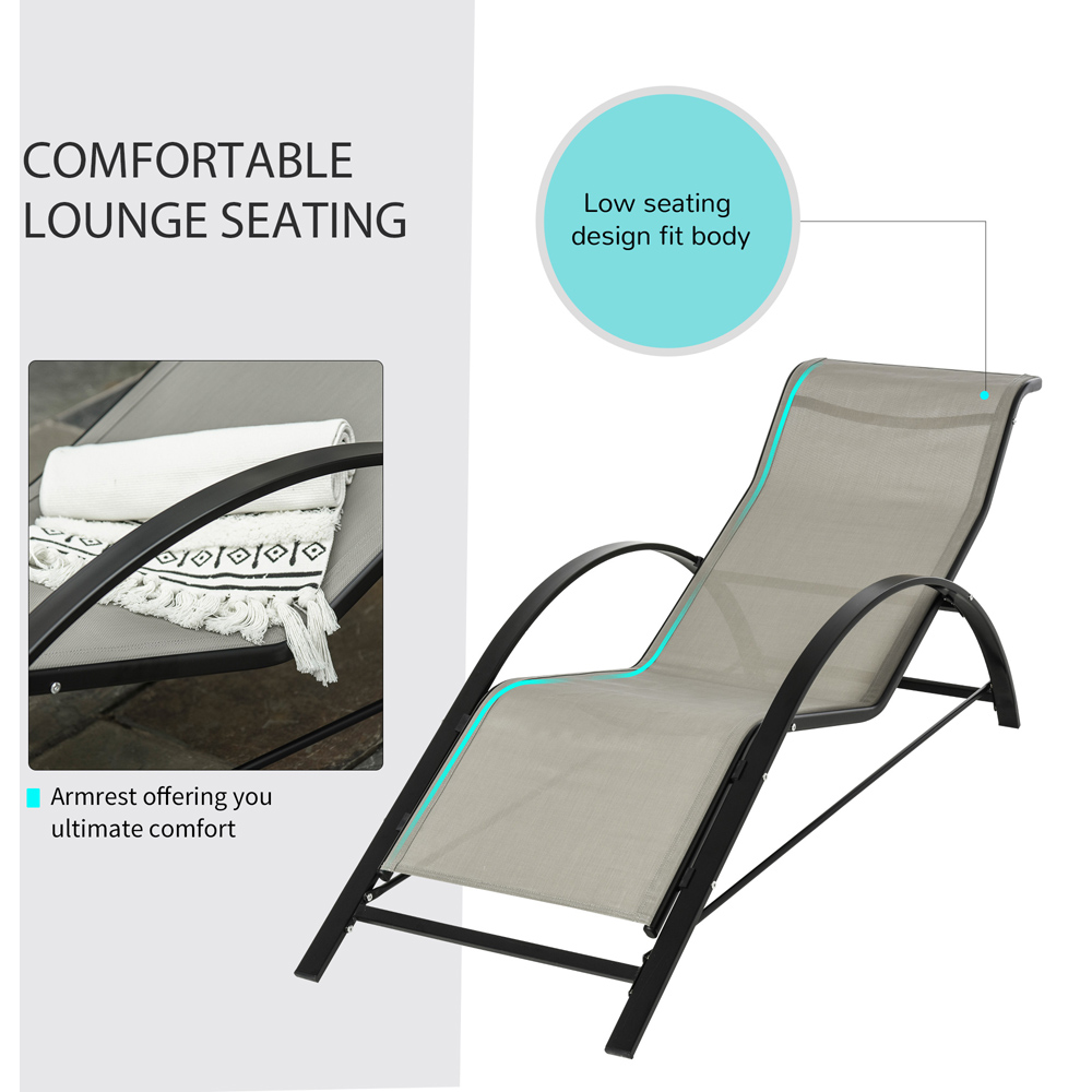 Outsunny 2 Seater Grey Lounge Set Image 4