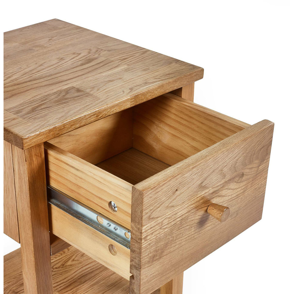 Julian Bowen Coxmoor Single Shelf Single Drawer Oak Bedside Table Image 5