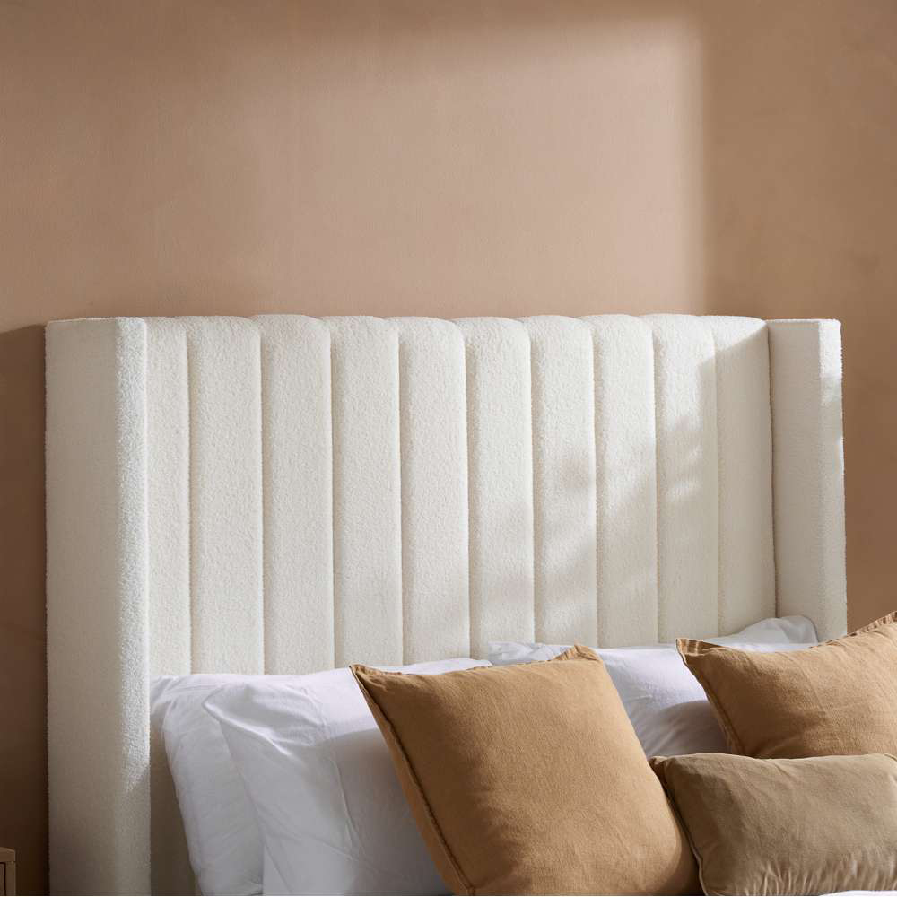 Birlea Maisey Small Double White Boucle Ottoman Bed Image 6