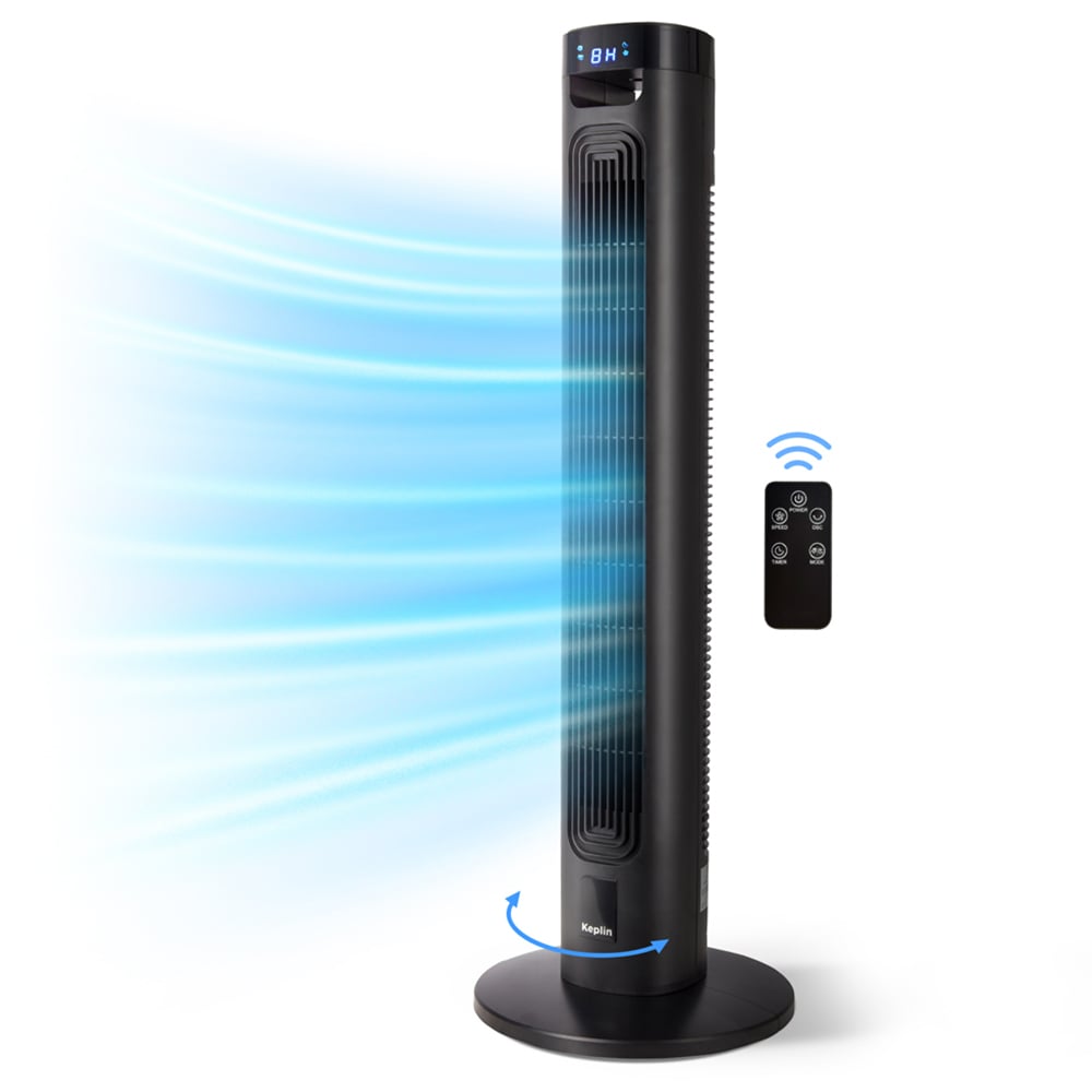 Keplin Black 3 Speed Cooling Tower Fan with Remote Control 36 inch Image 2