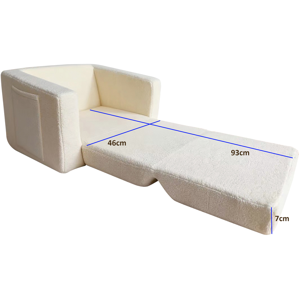 Kidsaw Single Seater Lamb Plush Sherpa Fold-Out Convertible Chair Bed Image 5