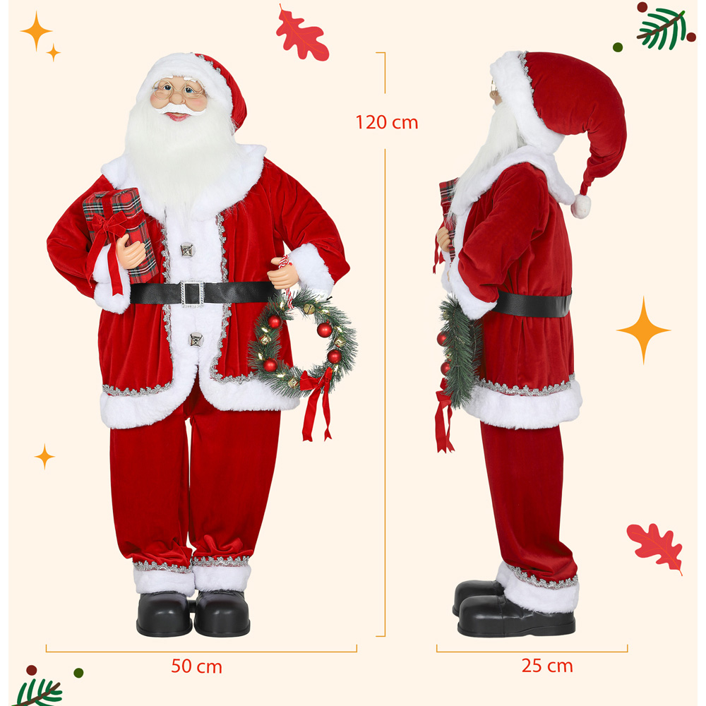 Everglow Life Size Musical Animated Santa Claus with Wreath and Sound ...