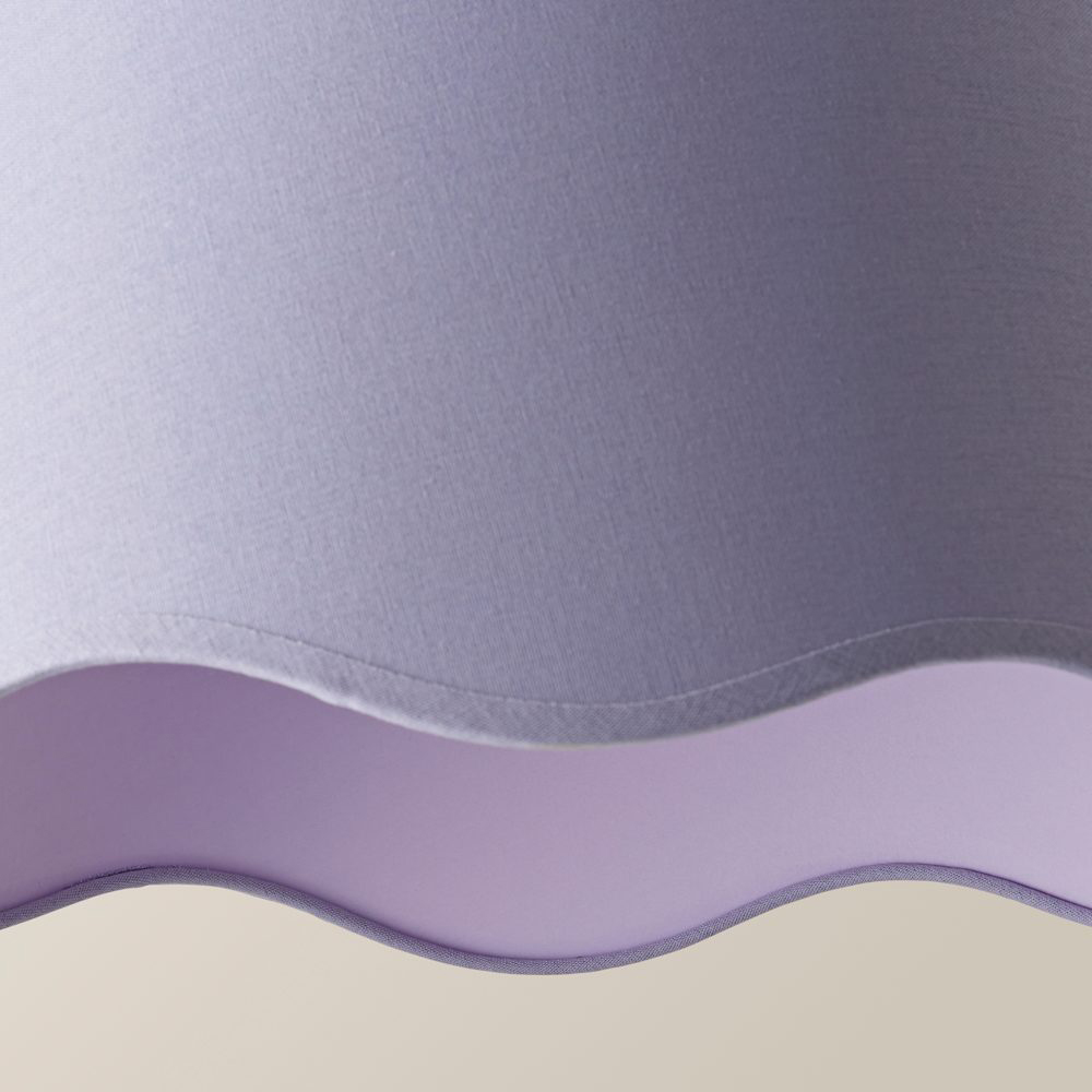 ValueLights Mabel Lilac Linen Scallop Edge Large Lamp Shade Image 6