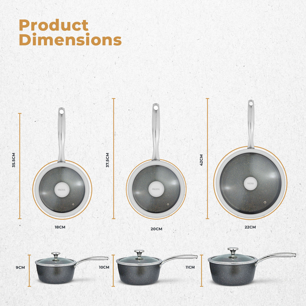 Tower 3 Piece Non Stick Aluminium Saucepan Set Image 9