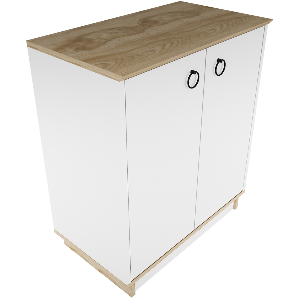 Decorotika Nuans 2 Door White and Oud Multipurpose Cabinet Image 2