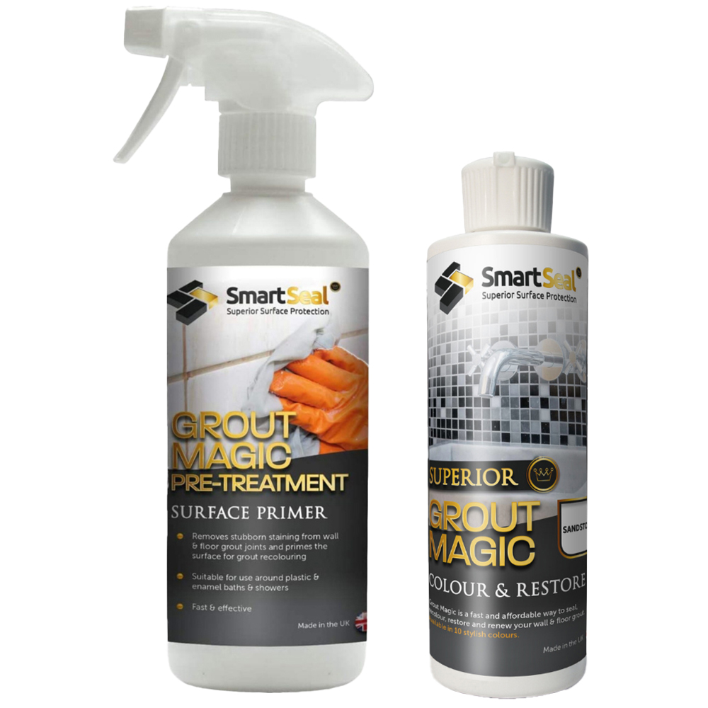 SmartSeal Grout Magic Bundle Primer 500ml and Sandstone 237ml Image 1