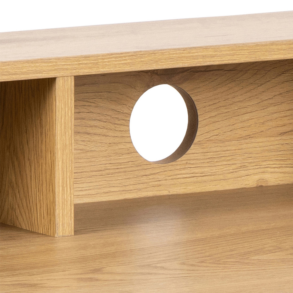 Florence Reece 2 Drawer Oak and Black Office Desk Image 6