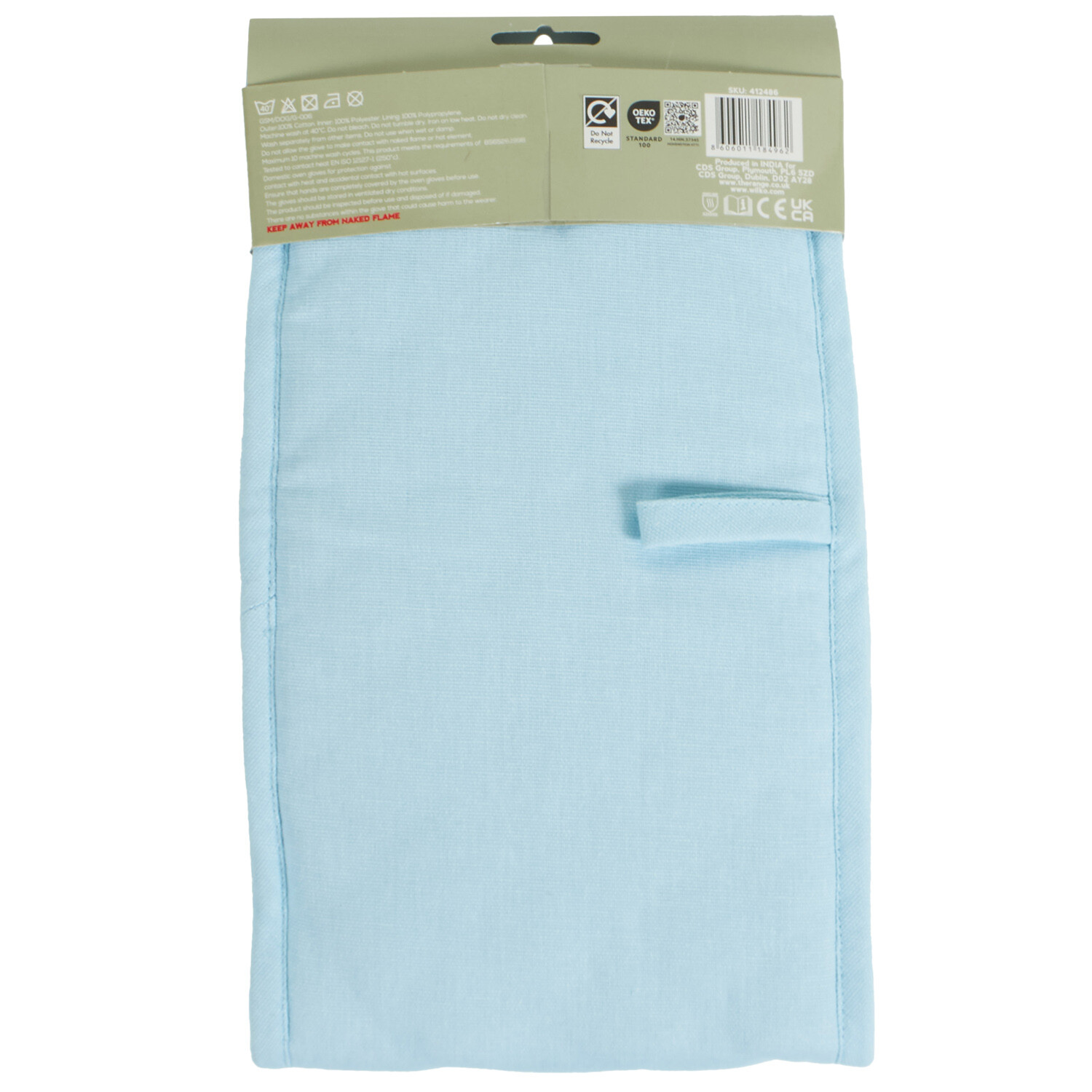 Pastel Wave Double Oven Glove - Blue Image 2