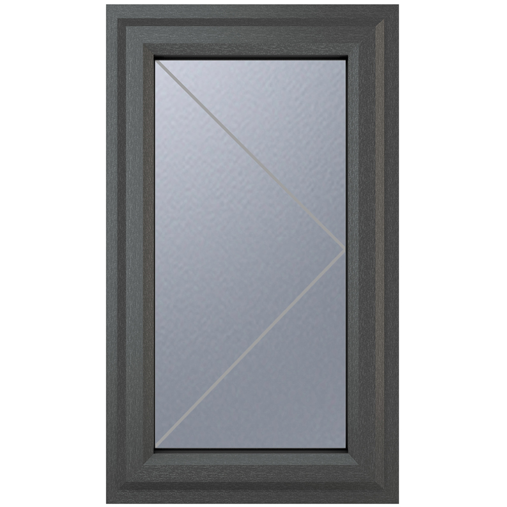 Crystal uPVC Double Glazed Window Right Hand Side Hung Grey White Obscure Glass 610x1190mm Image 2