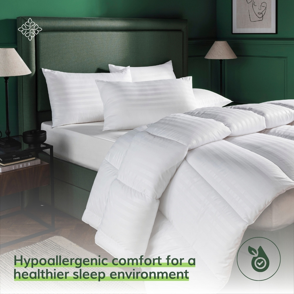 Opulent Home Super King Size White Anti-Allergy Summer Hollowfibre Duvet 1.5 Tog Image 3