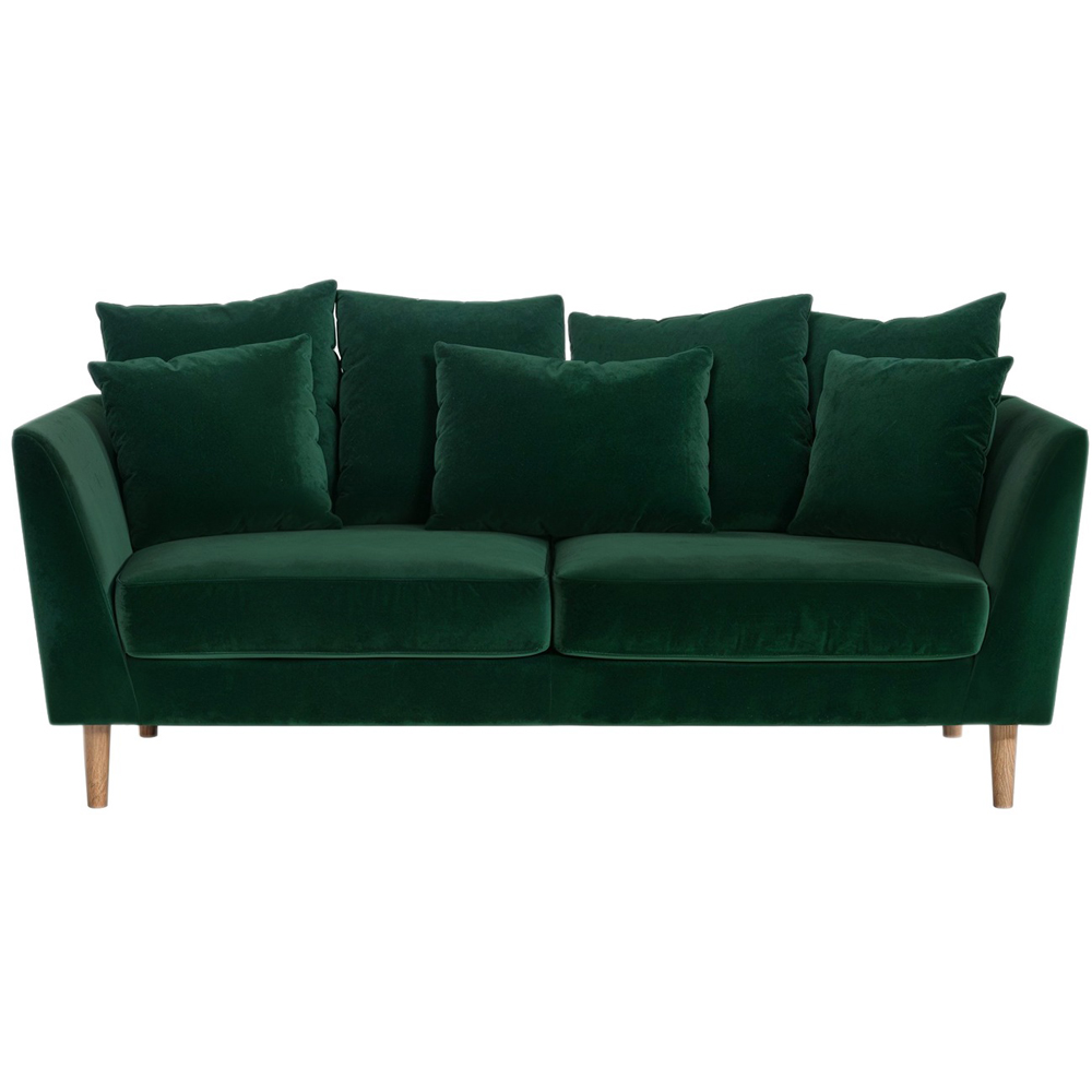 Solace+Co Avery 3 Seater Bottle Green Scatter Back Sofa Image 3