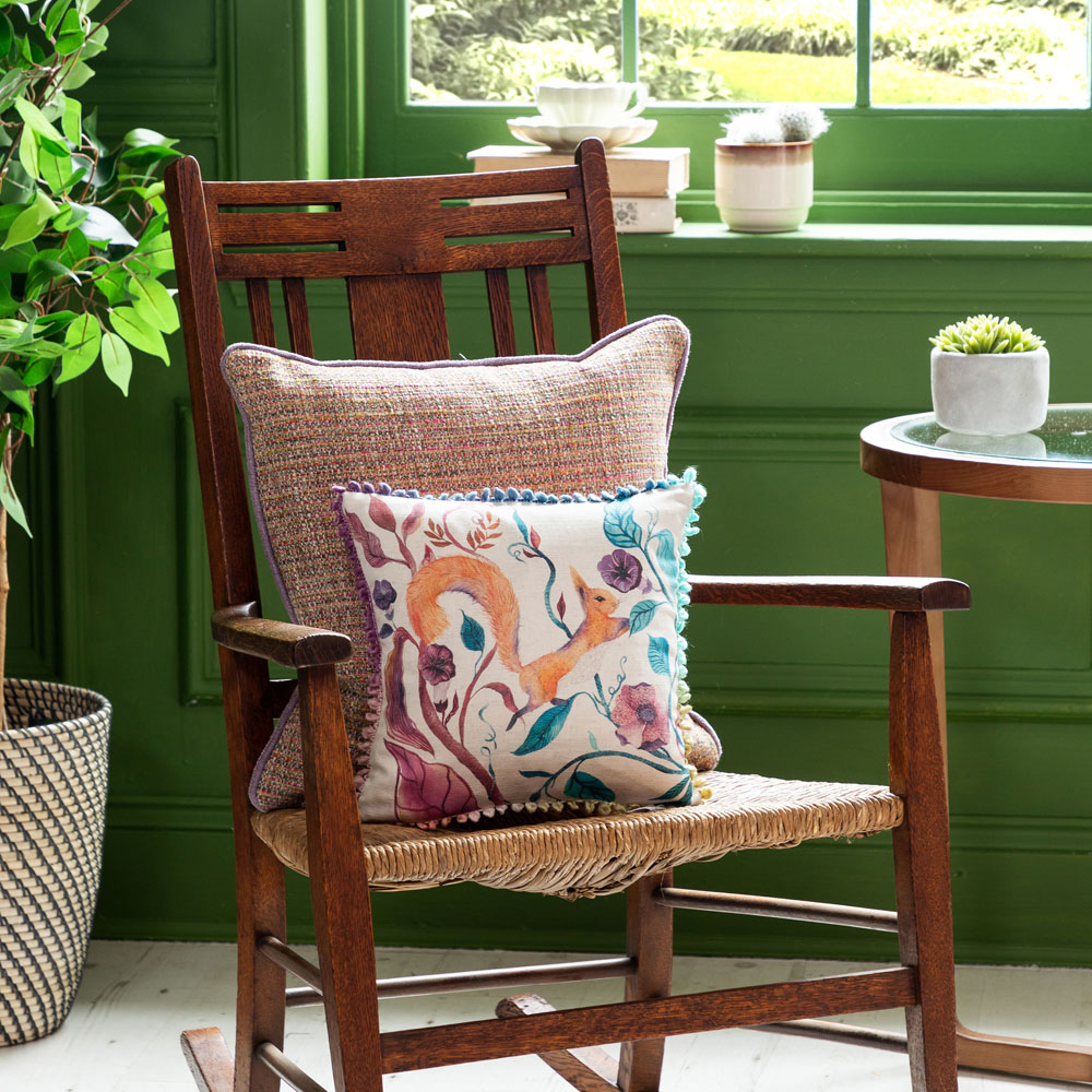 Voyage Maison Timmy Linen Squirrel Printed Feather Cushion 30 x 30cm Image 2