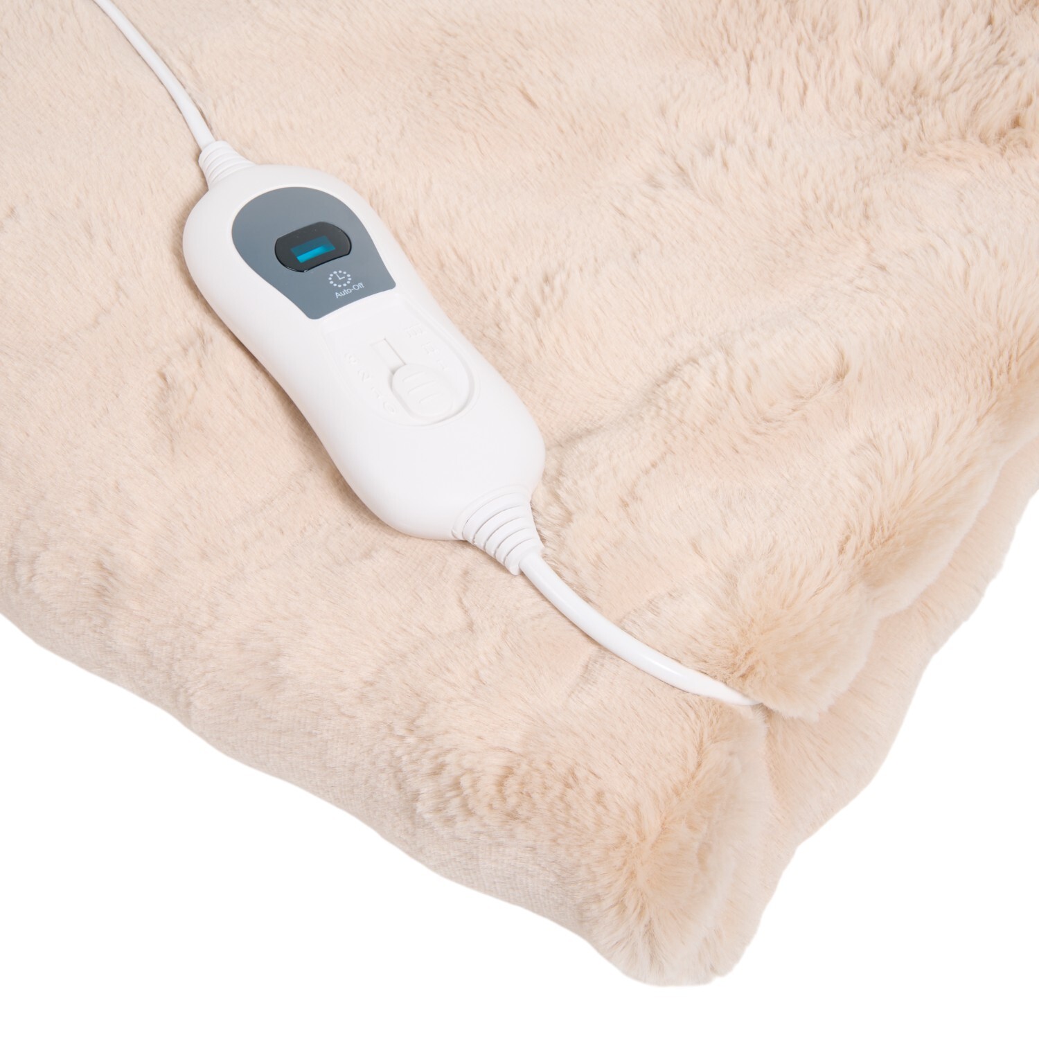 Electric Faux Fur Throw Champagne Image 3