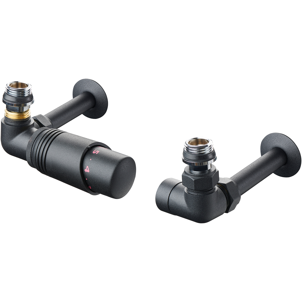 Terma Matt Textured Black Pipe Sleeving and Metal Collar Set 130mm Image 2