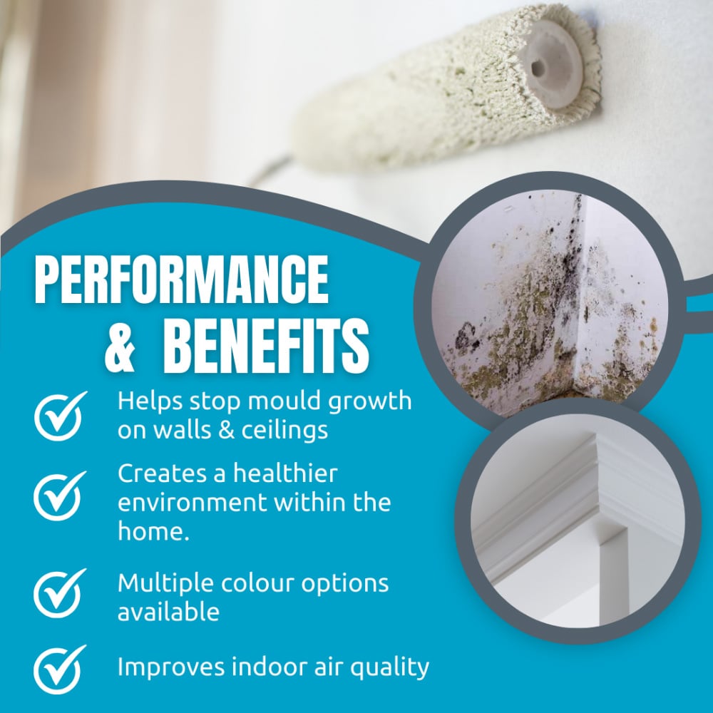 SmartSeal Pale Slate Dark Grey Anti Mould Paint 2.5L Image 5