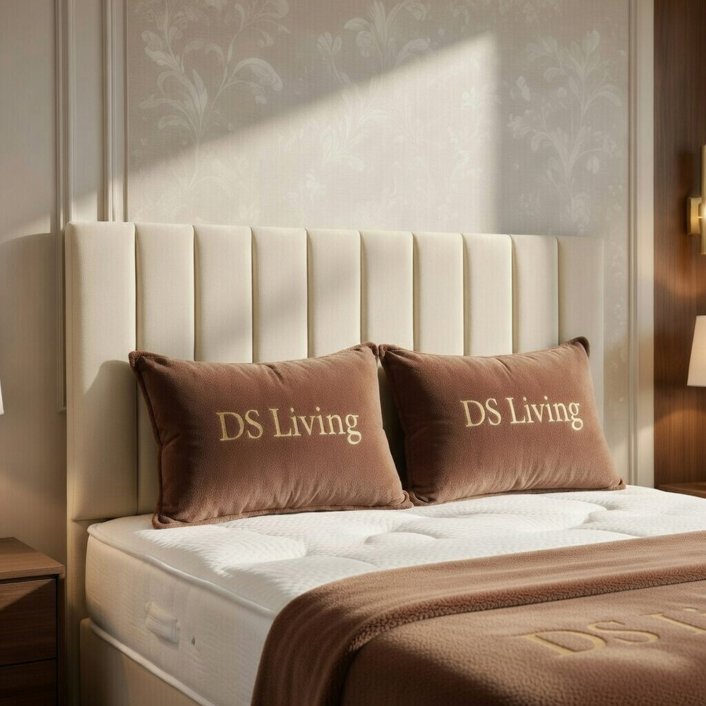 DS Living Aria Super King Size Cream Plush Ottoman Bed Image 3