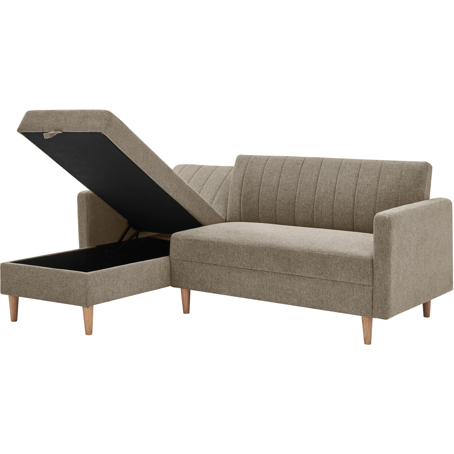 Lennox Corner Sofa Bed with Storage Grey Image 3