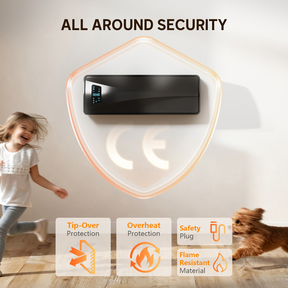 HOMCOM Black Ceramic Electric Heater with Fan 2000W Image 3